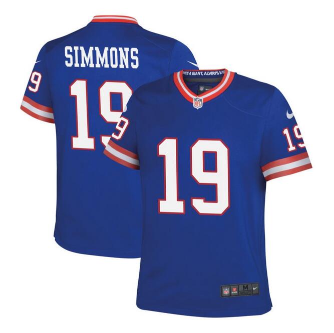 Youth New York Giants #19 Isaiah Simmons Royal Classic Stitched Jersey